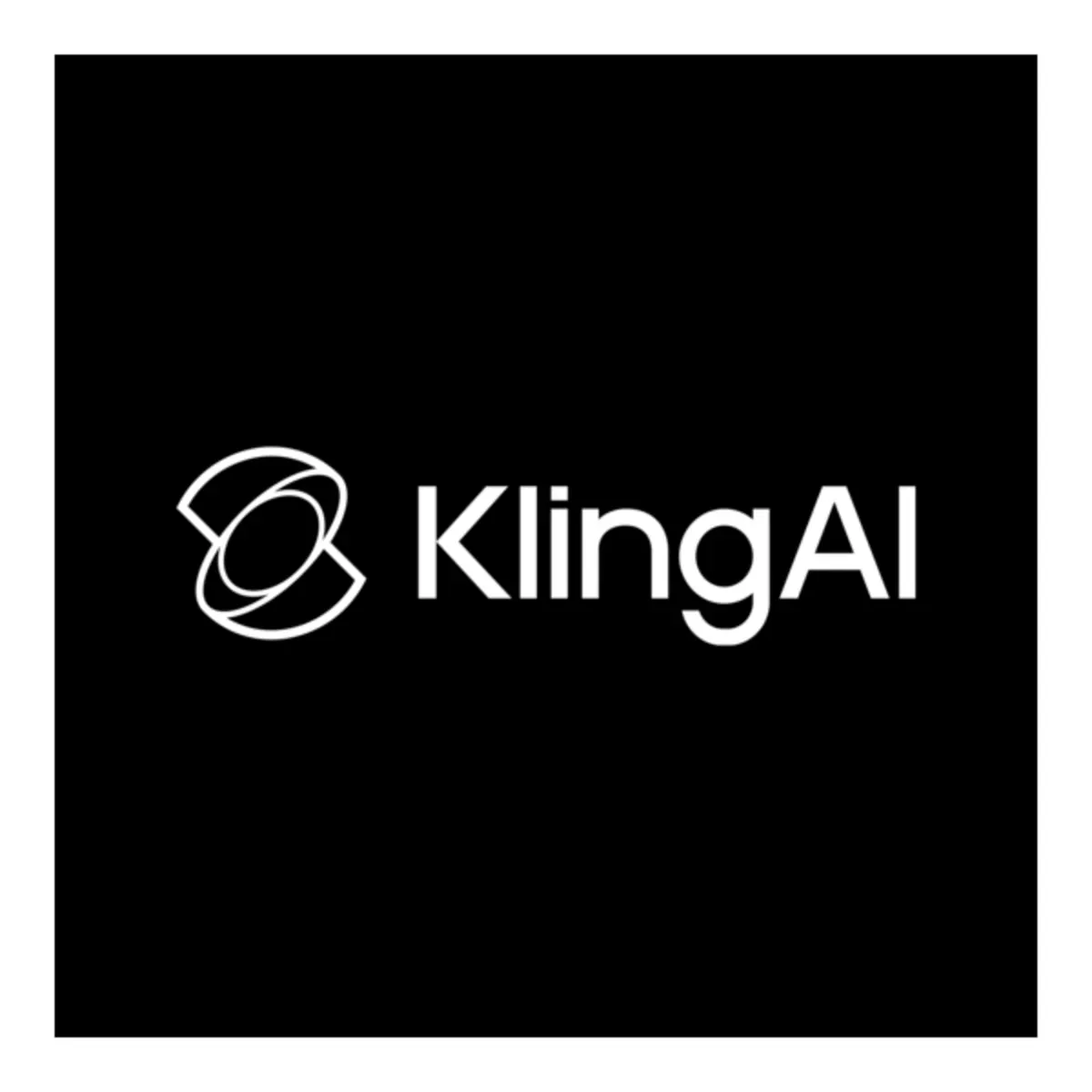 검은 바탕에 흰색으로 그려진 클링 AI(KlingAI) 로고